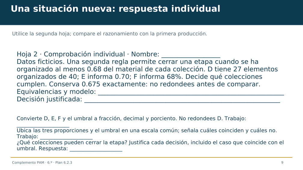 Diapositiva 9 del complemento: Tres registros para una misma condición