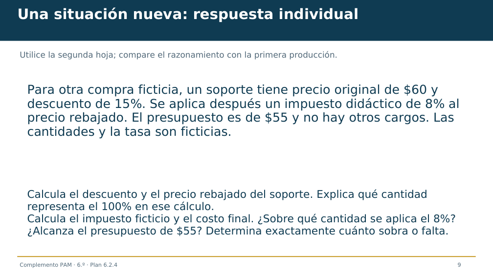 Diapositiva 9 del complemento: Un recibo que necesita revisión